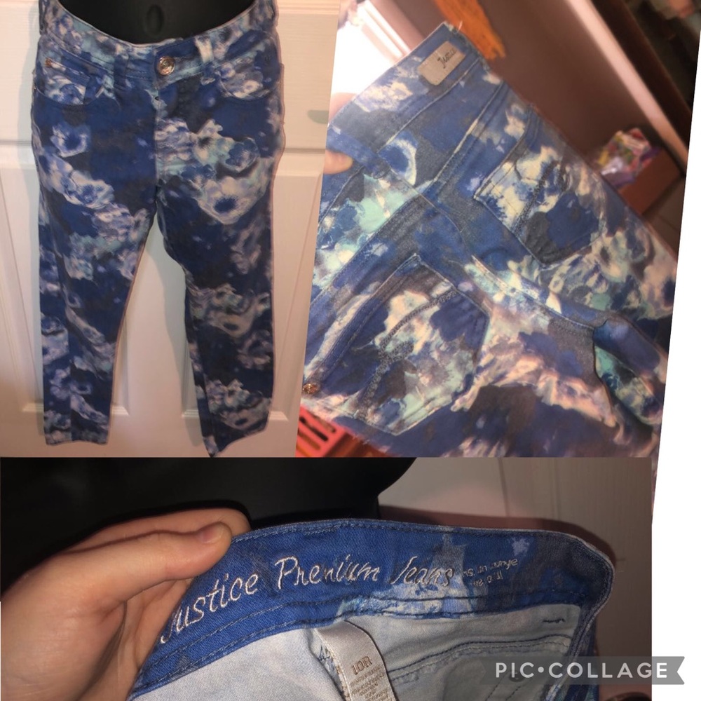 blue floral pants